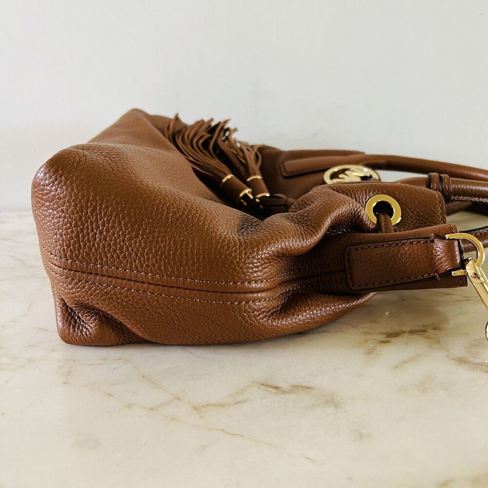 MICHAEL KORS Camden Luggage Brown Leather Medium Drawstring Satchel Shoulder Bag - Picture 6 of 9